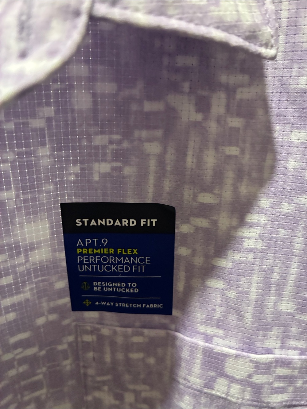 APT. 9 Men’s Performance Lavender Short-Sleeve Button-Up Shirt XL NWT - Picture 5 of 6